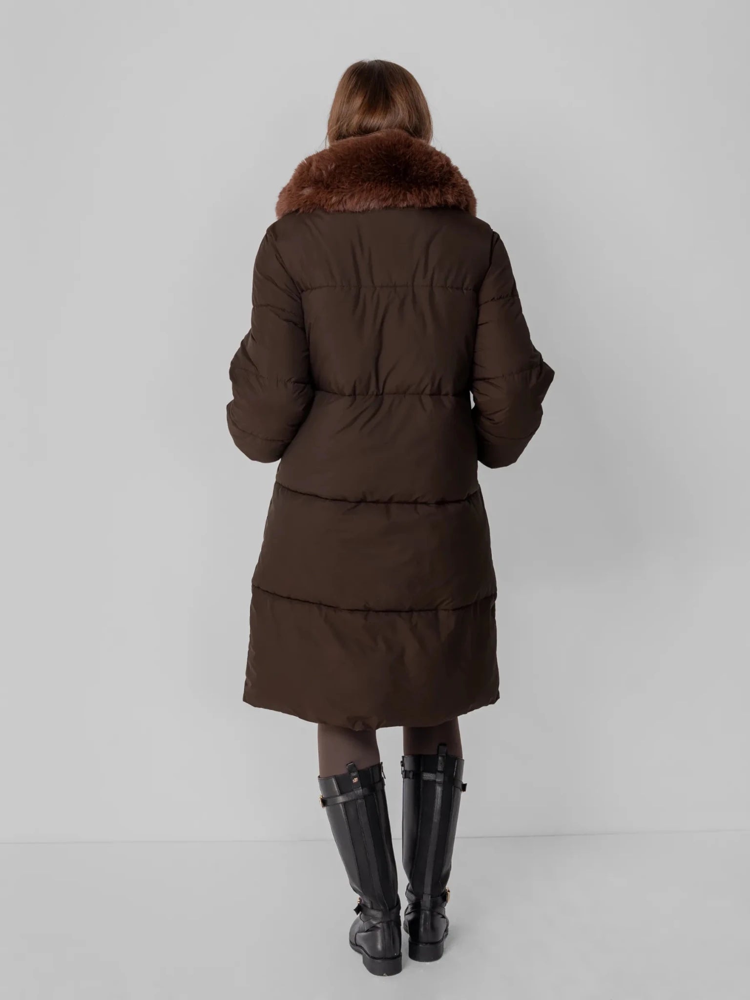 Faux Fur Collar Long Puffer Jacket - product image 10