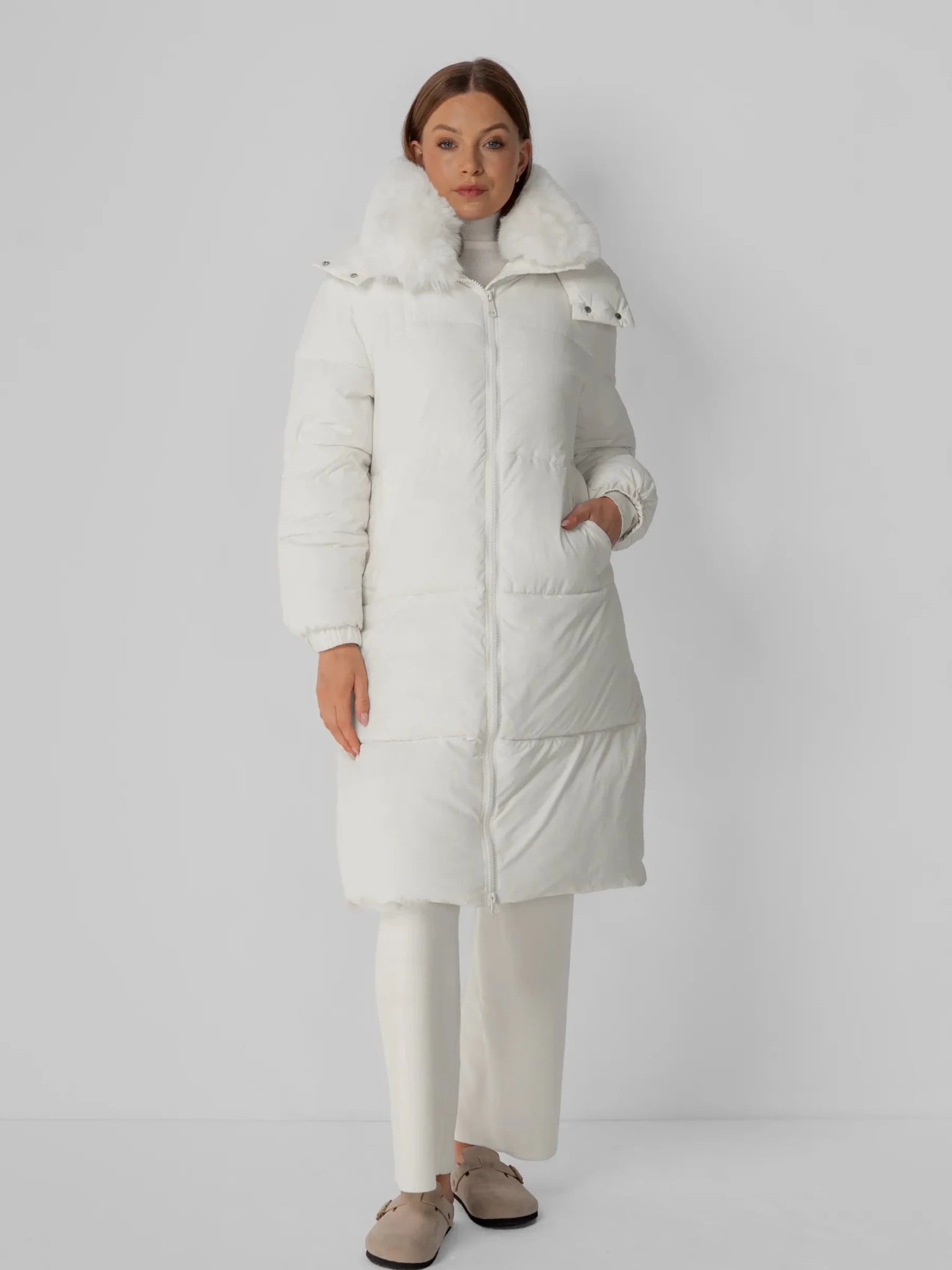 Faux Fur Collar Long Puffer Jacket - product image 17