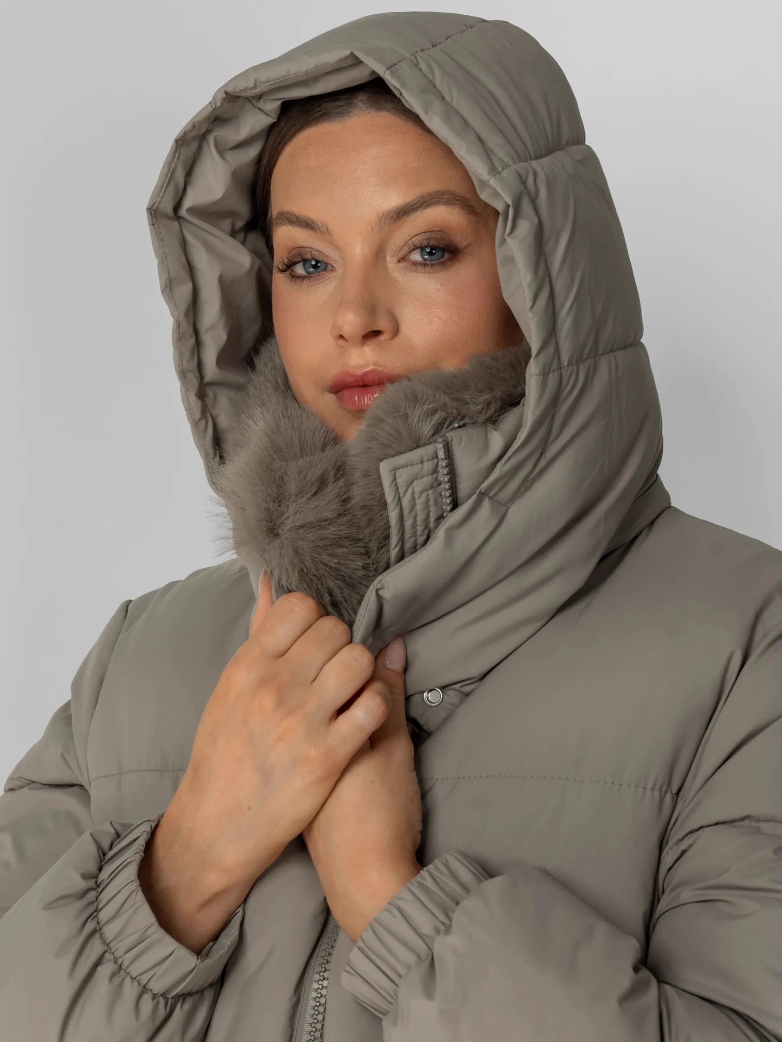 Faux Fur Collar Long Puffer Jacket - product image 14