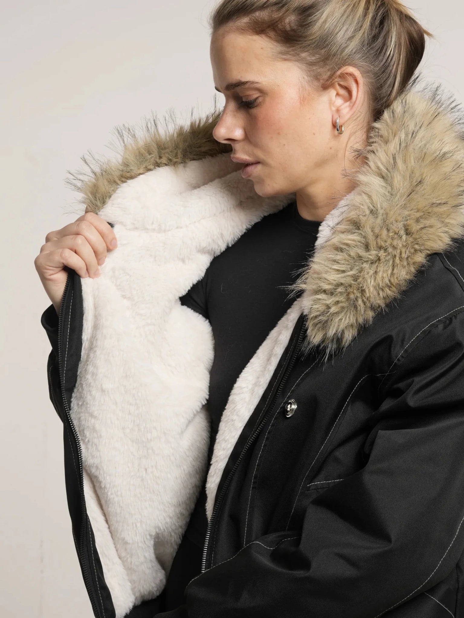 Faux Fur Lined And Trim Bomber Jacket - product image 9