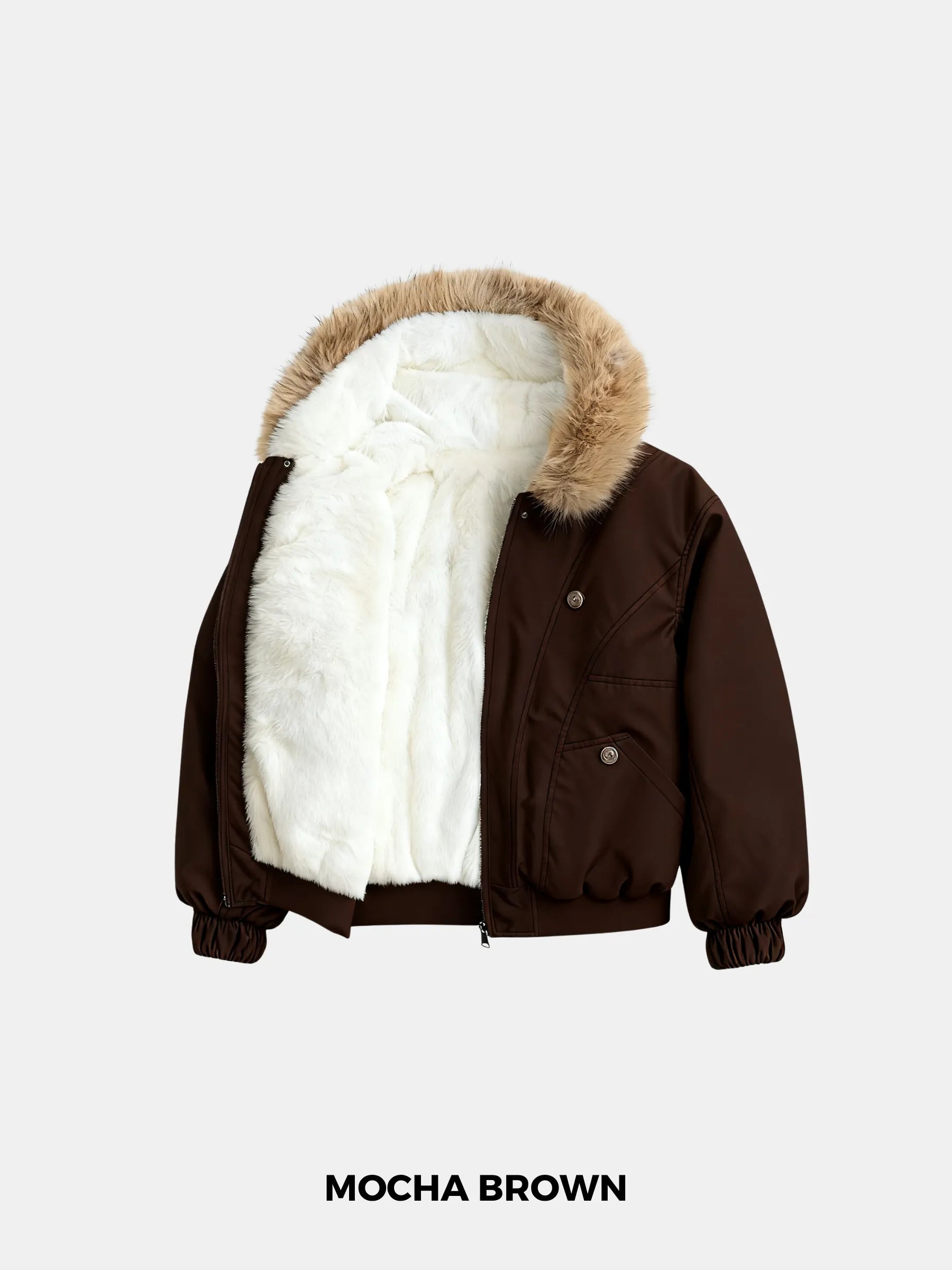 Faux Fur Lined And Trim Bomber Jacket - product image 12