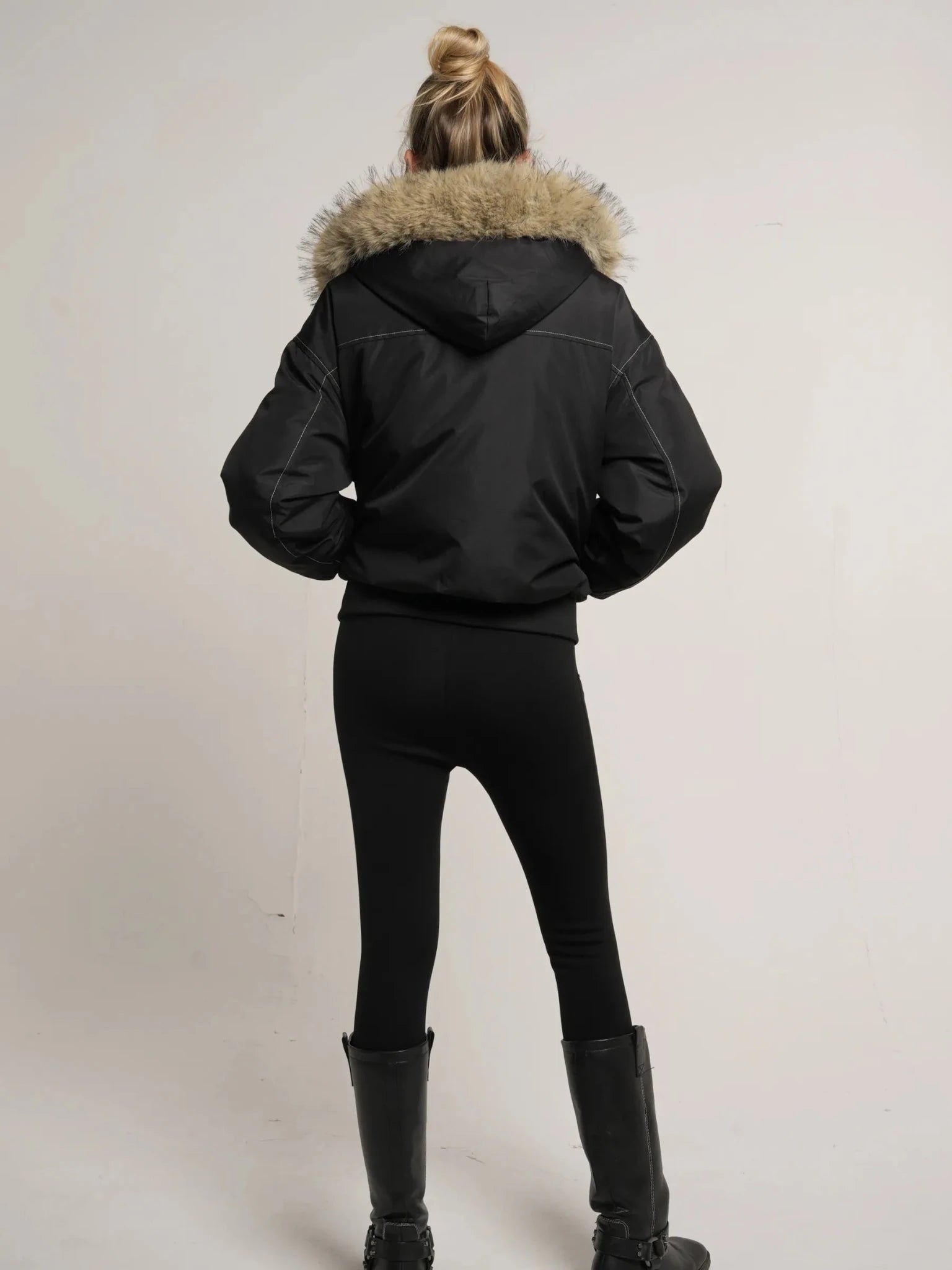 Faux Fur Lined And Trim Bomber Jacket - product image 8