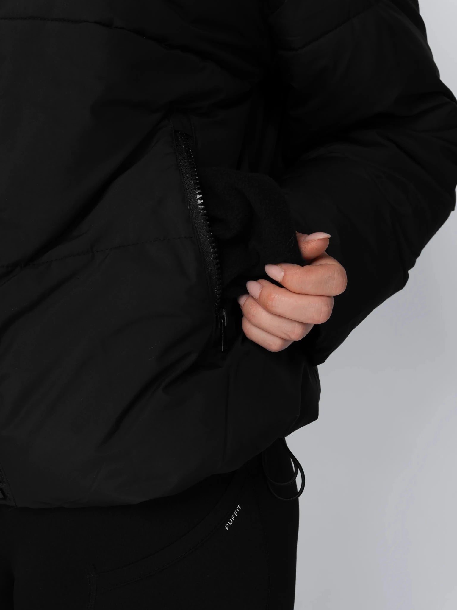 Faux Fur Lined Detachable Hooded Short Puffer Jacket - product image 9