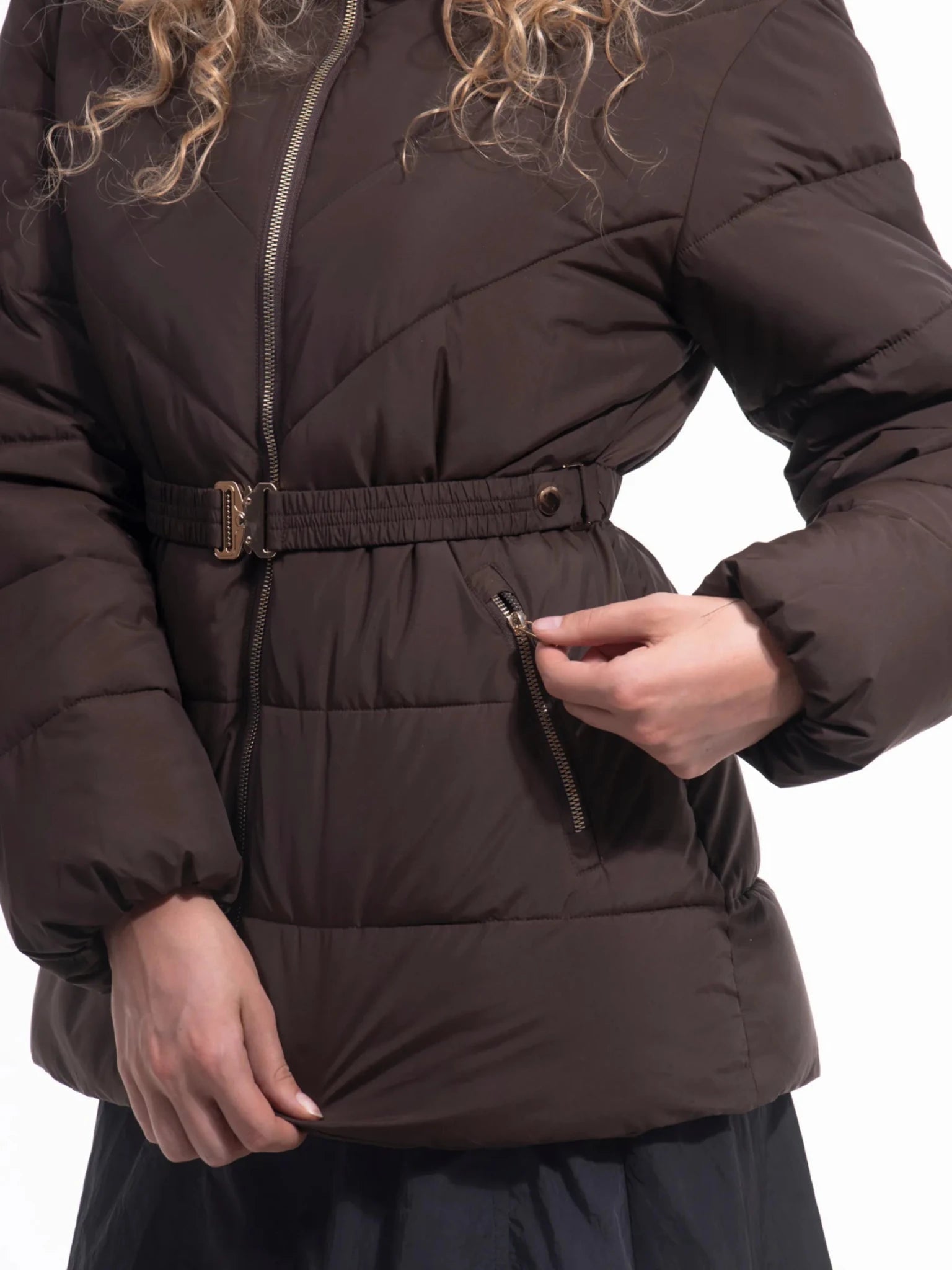 Gold-tone Belted Puffer Jacket - product image 11