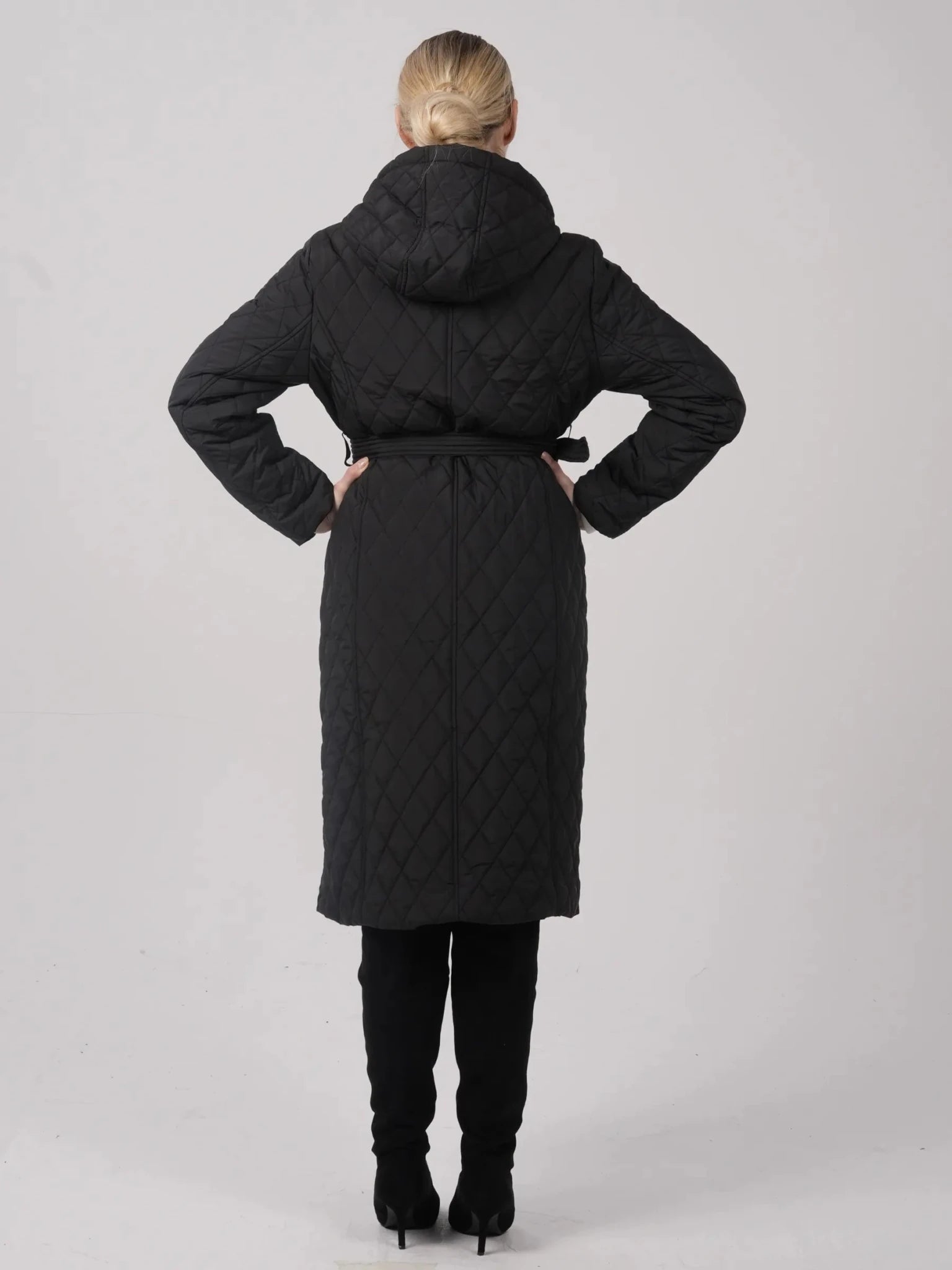 Long Dimond Quilted Belted Puffer - product image 6