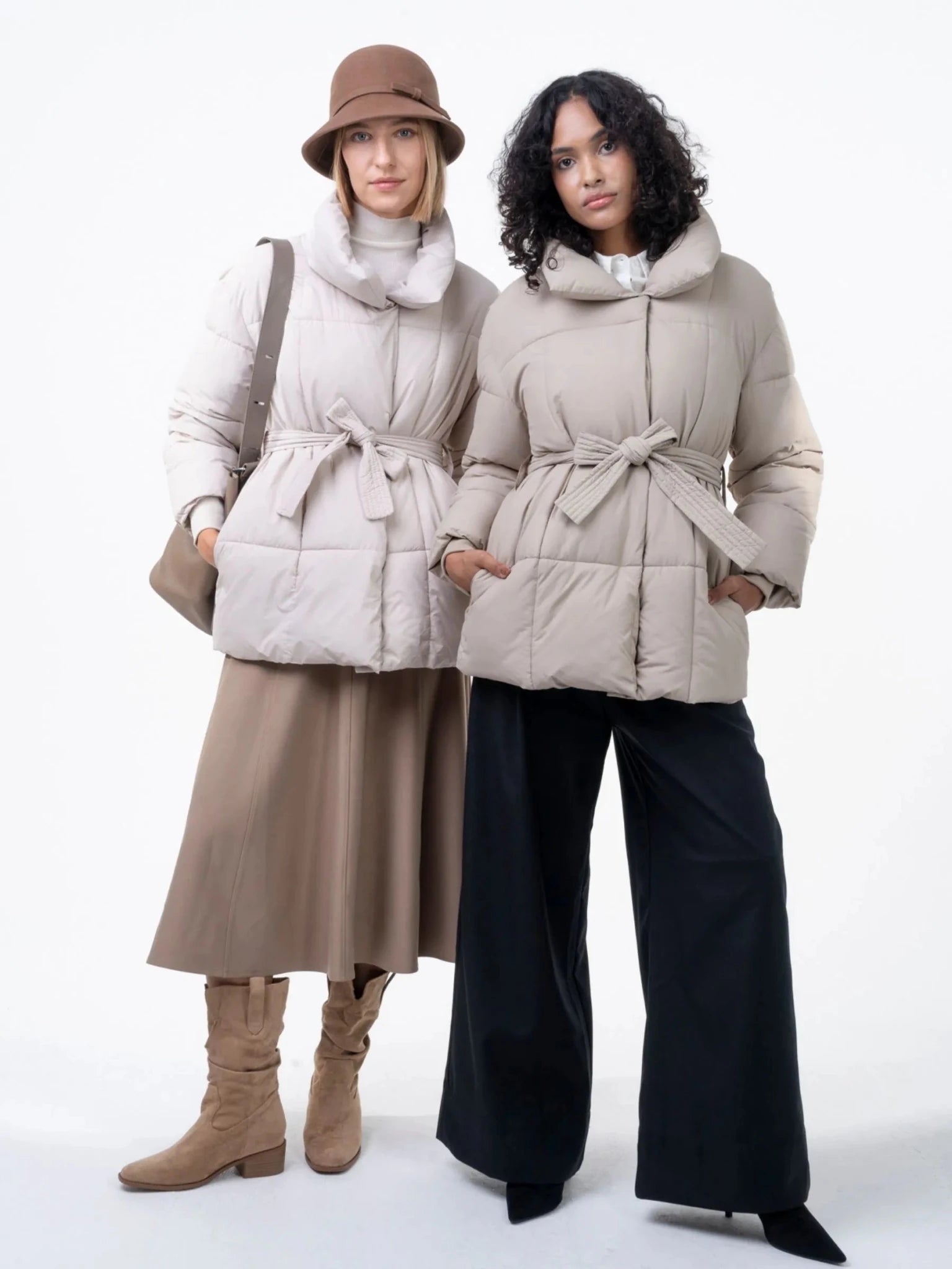 Premium Mid Length Belted Puffer Jacket Women Casual Coat - product image 2