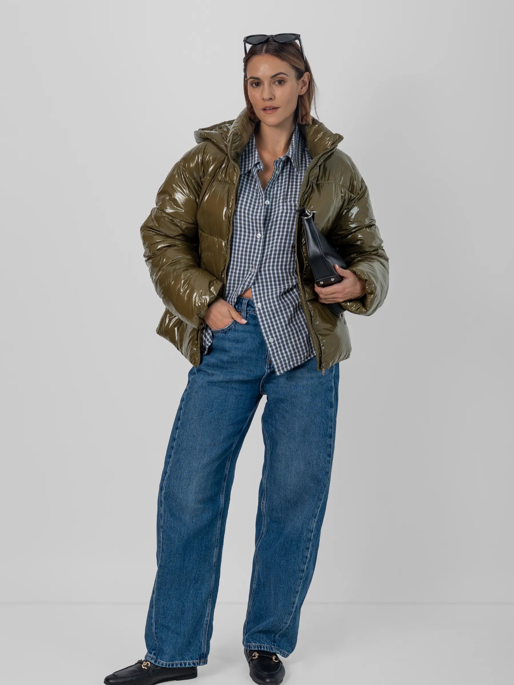 Shiny Green Detachable Hooded Puffer Jacket - product image 7