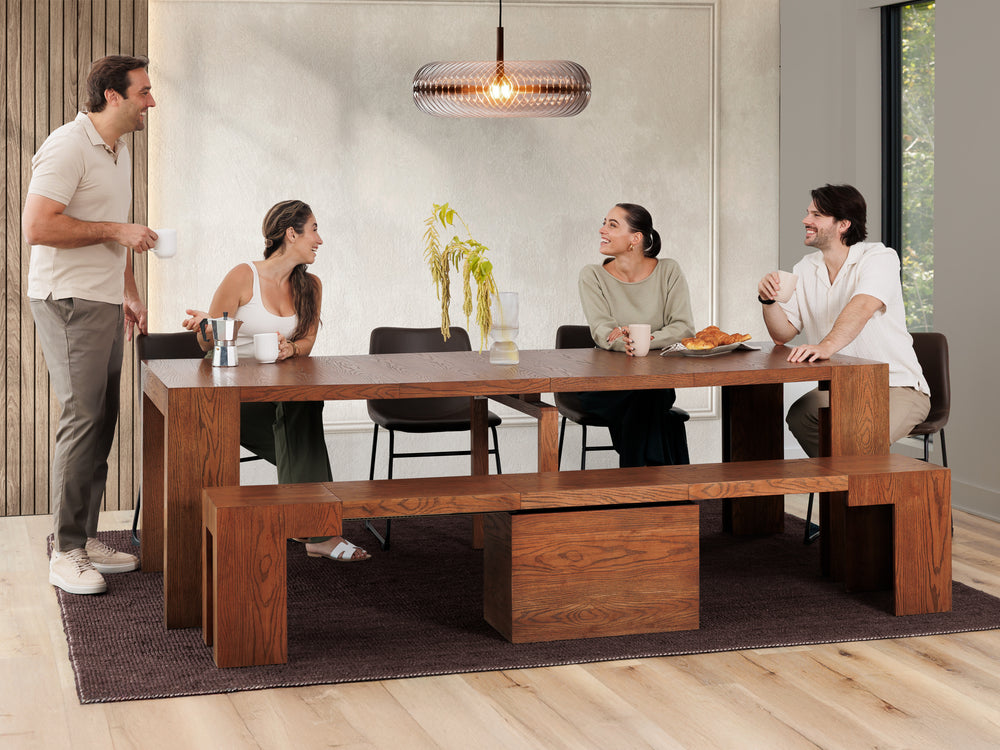 Extendable Dining Table & Bench Set | Seats 2–12