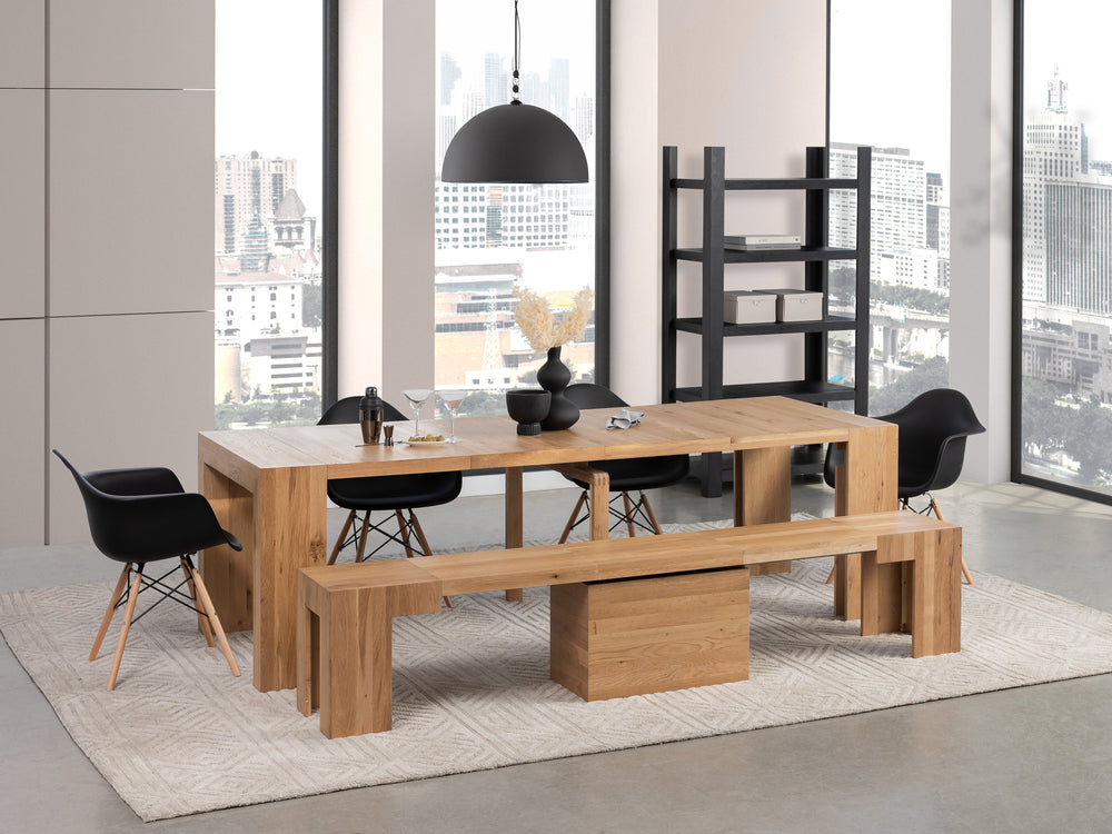Extendable Dining Table & Bench Set | Seats 2–12