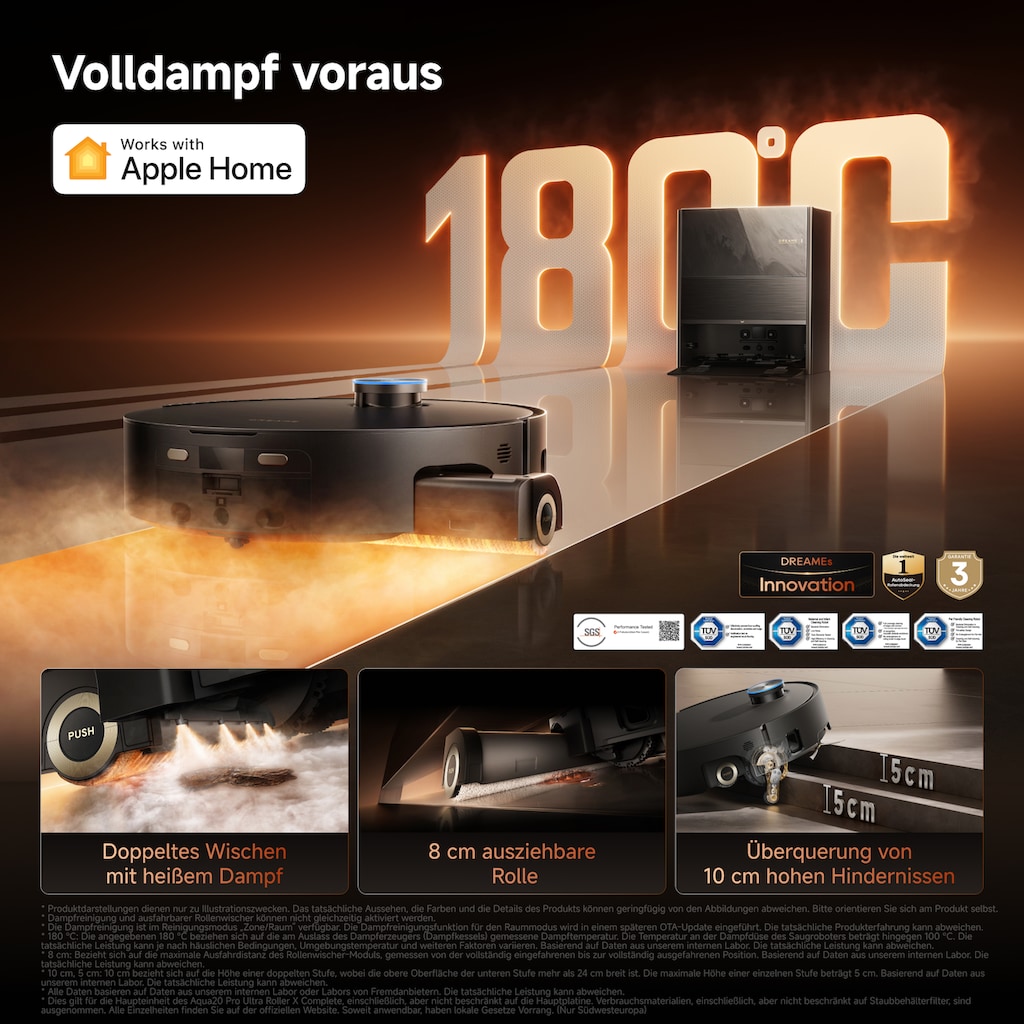 180 degree high-temperature steam cleaning