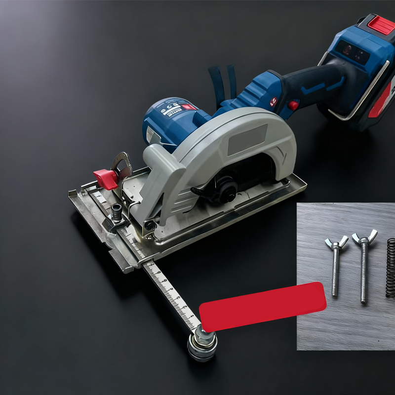 Guide ruler mounted on circular saw