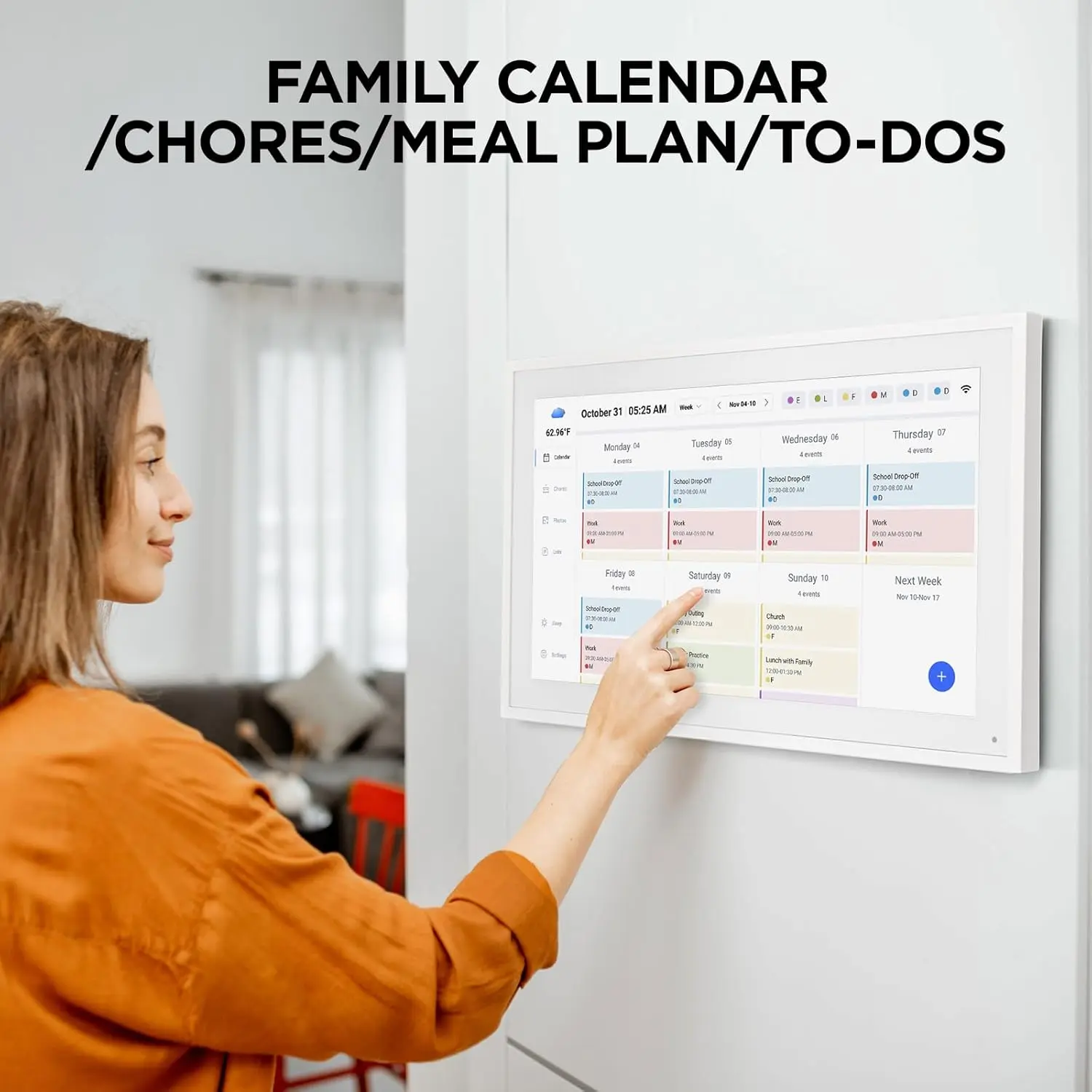 Smart Digital Wall Calendar 15.6 Inch White