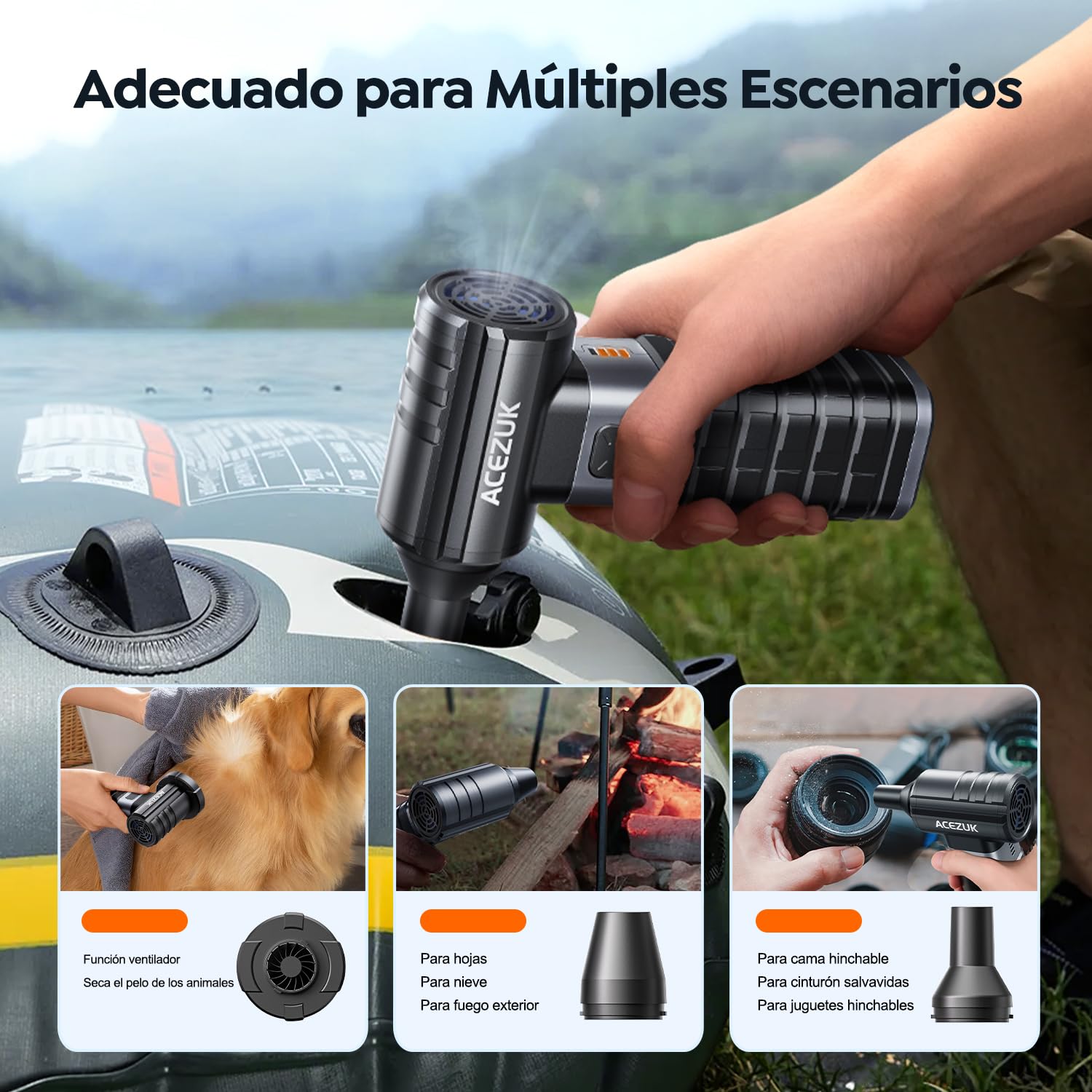 300000RPM Soplador de Polvo Eléctrico,4 Velocidades Recargable Aire Comprimido Limpieza PC con 10500mAh, Soplador Aire Comprimido para Laptop, Teclado, Coche