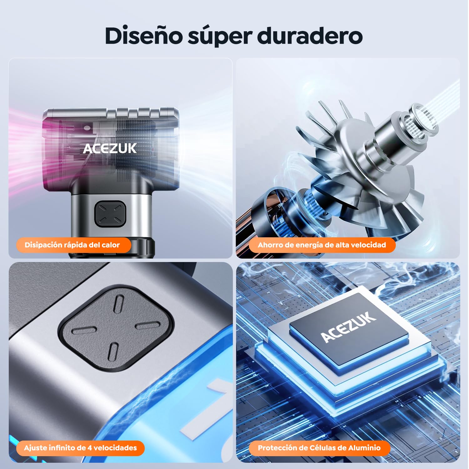 300000RPM Soplador de Polvo Eléctrico,4 Velocidades Recargable Aire Comprimido Limpieza PC con 10500mAh, Soplador Aire Comprimido para Laptop, Teclado, Coche