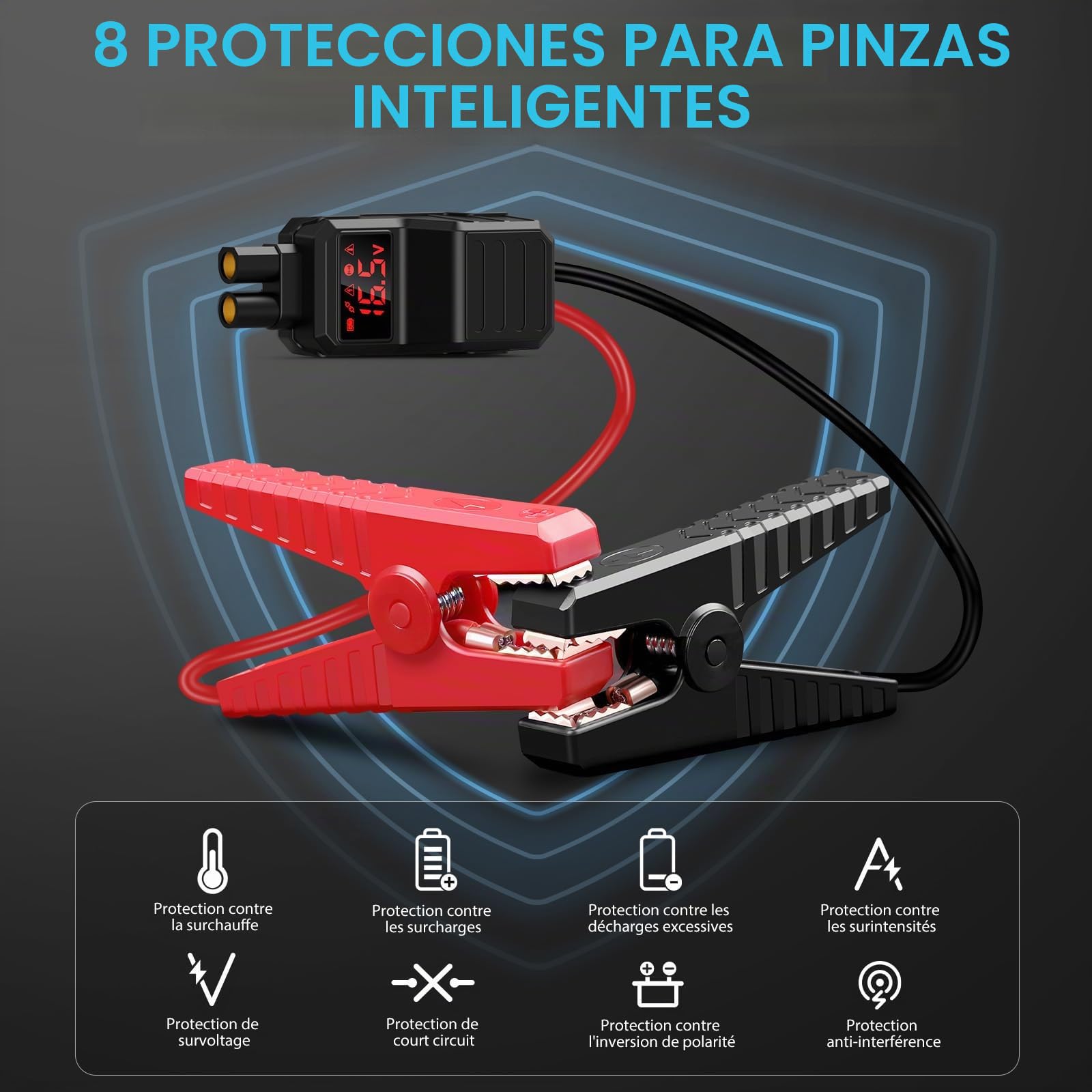 ACEZUK Arrancador de Coches, Jump Starter Portable, Arrancador de Baterias de Coche 3000A
