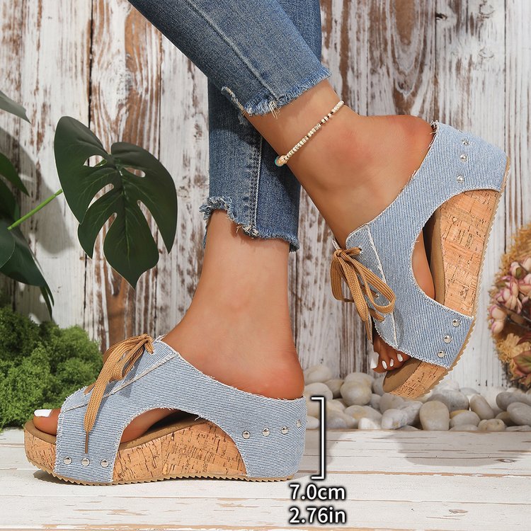 Women’s Retro Wedge Sandals –Comfortable Wedge Summer Slippers