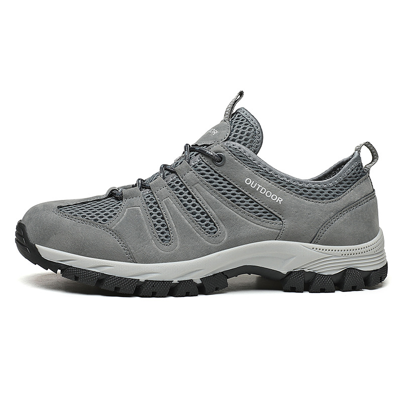 Men's Genuine Leather Breathable Lightweight Arch Support Hiking Orthopedic Shoes