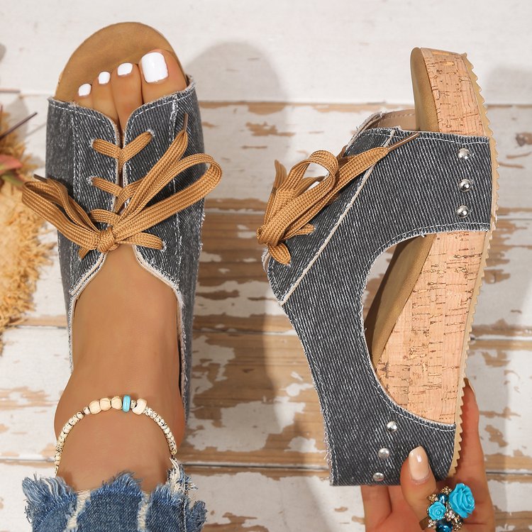 Women’s Retro Wedge Sandals –Comfortable Wedge Summer Slippers