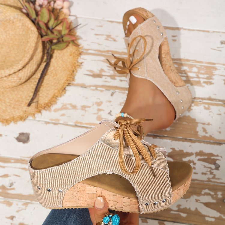 Women’s Retro Wedge Sandals –Comfortable Wedge Summer Slippers