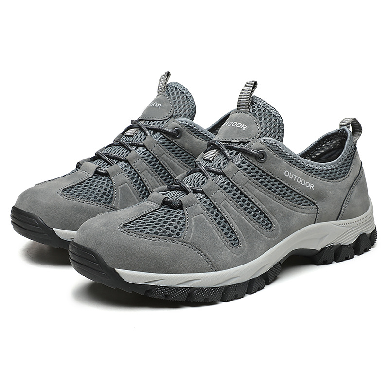 Men's Genuine Leather Breathable Lightweight Arch Support Hiking Orthopedic Shoes