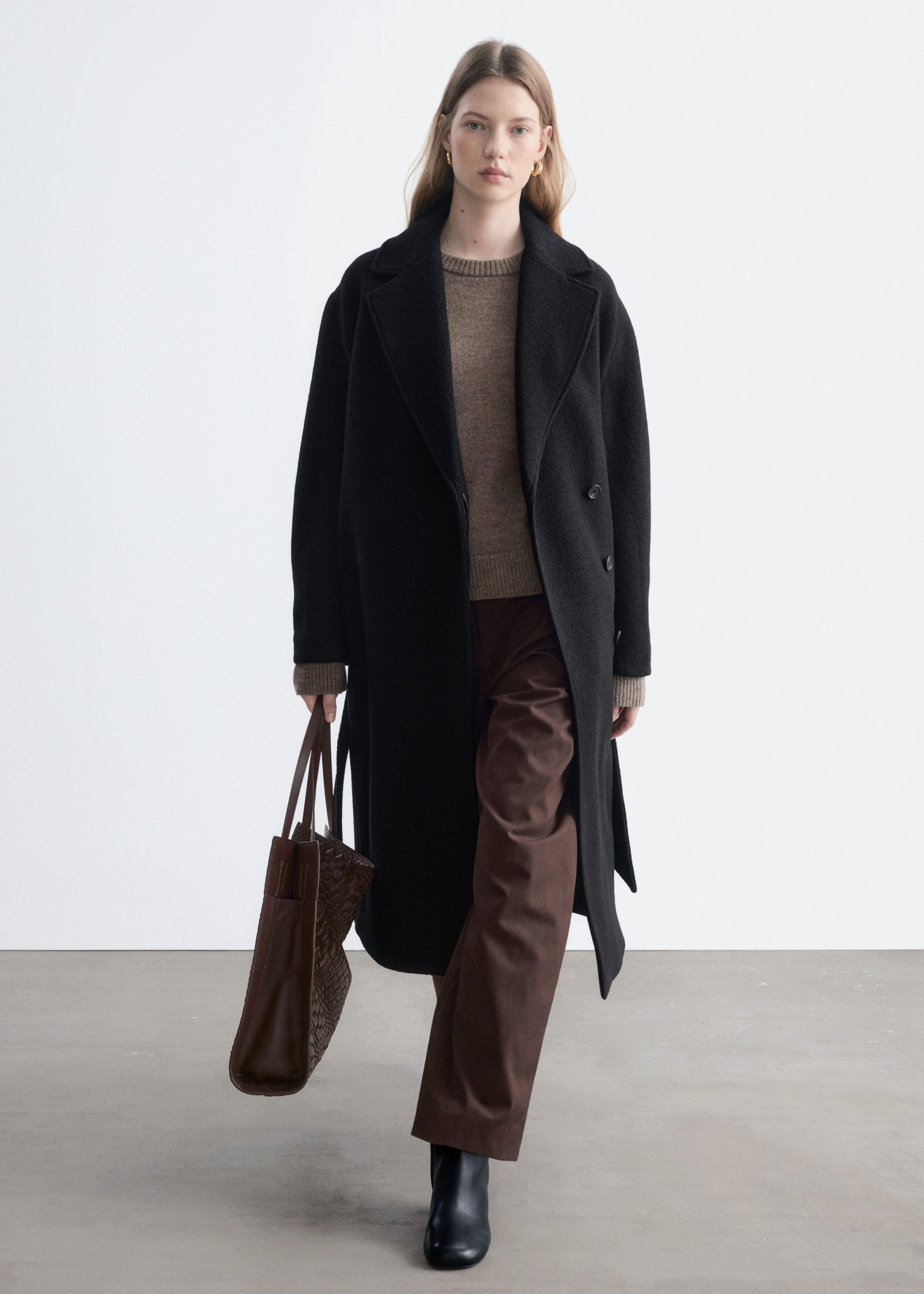 Voluminous Belted Wool Coat