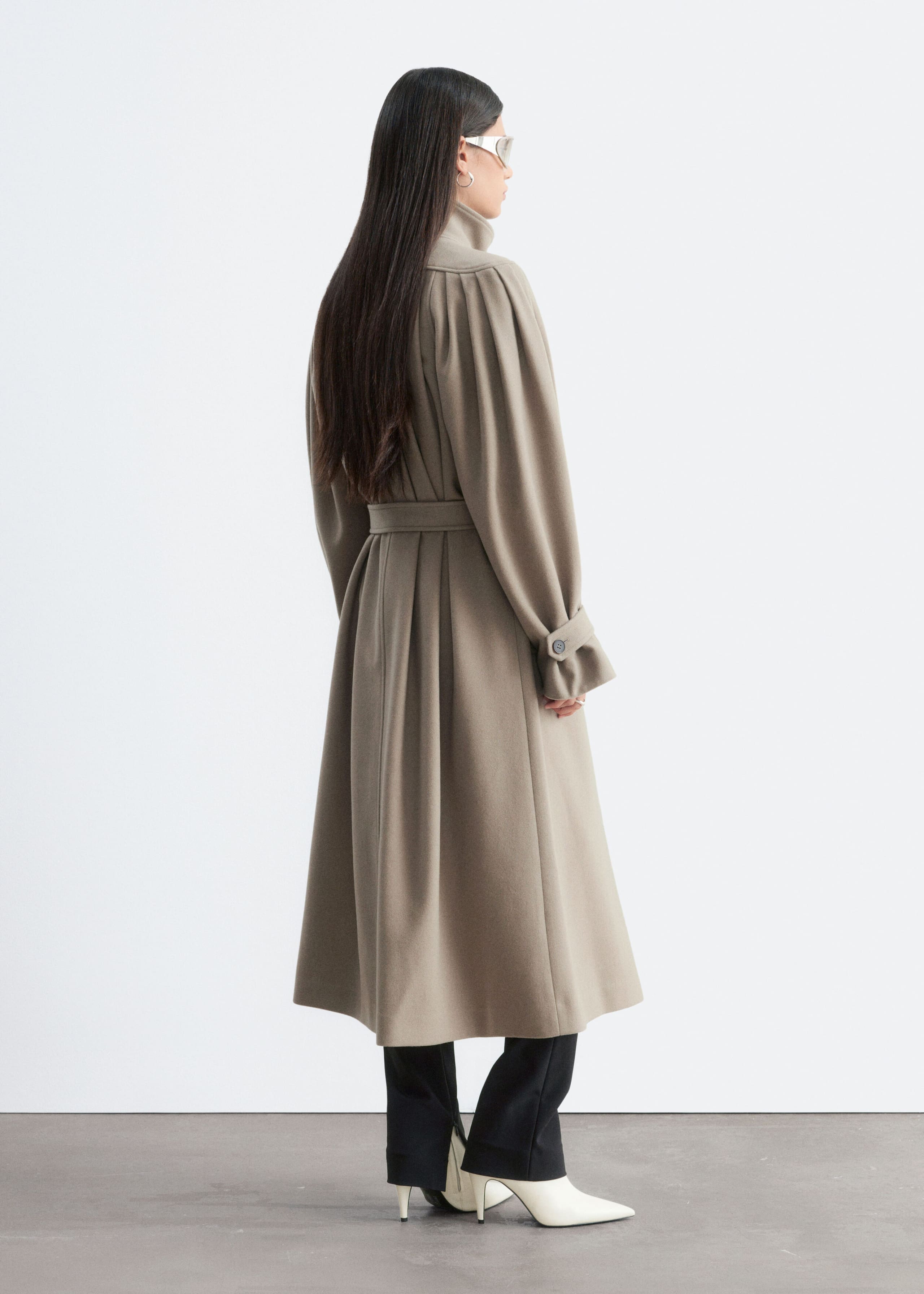 Belted Wool-Lyocell Coat