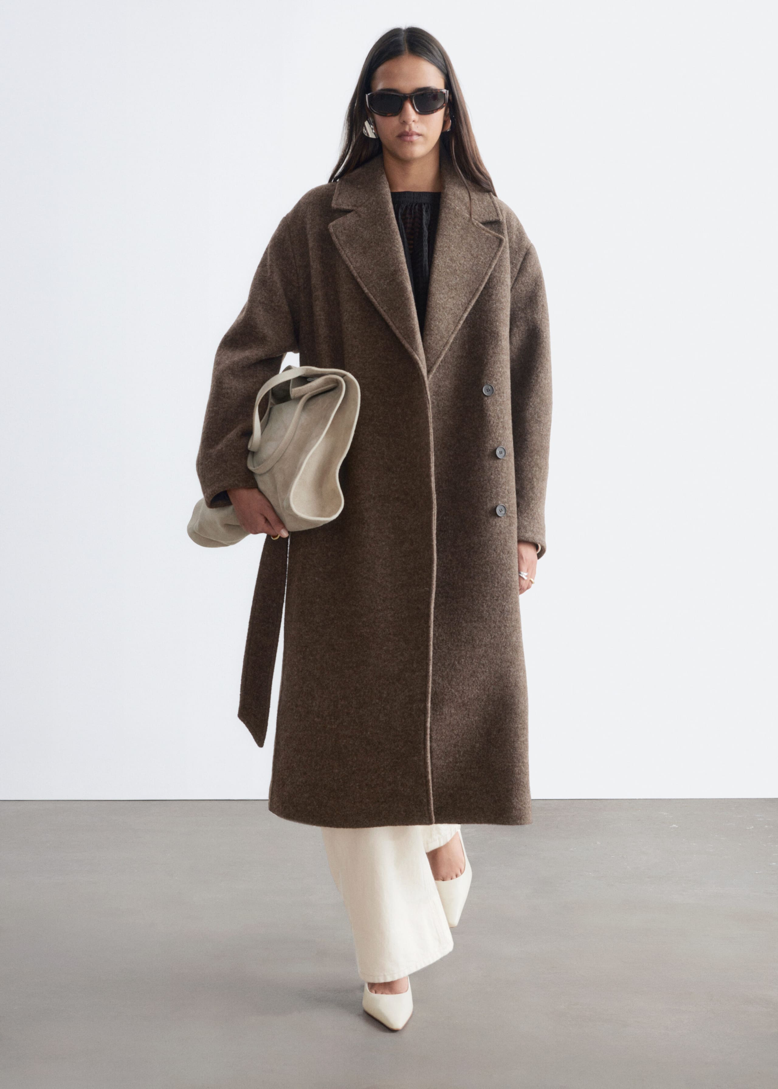 Voluminous Belted Wool Coat