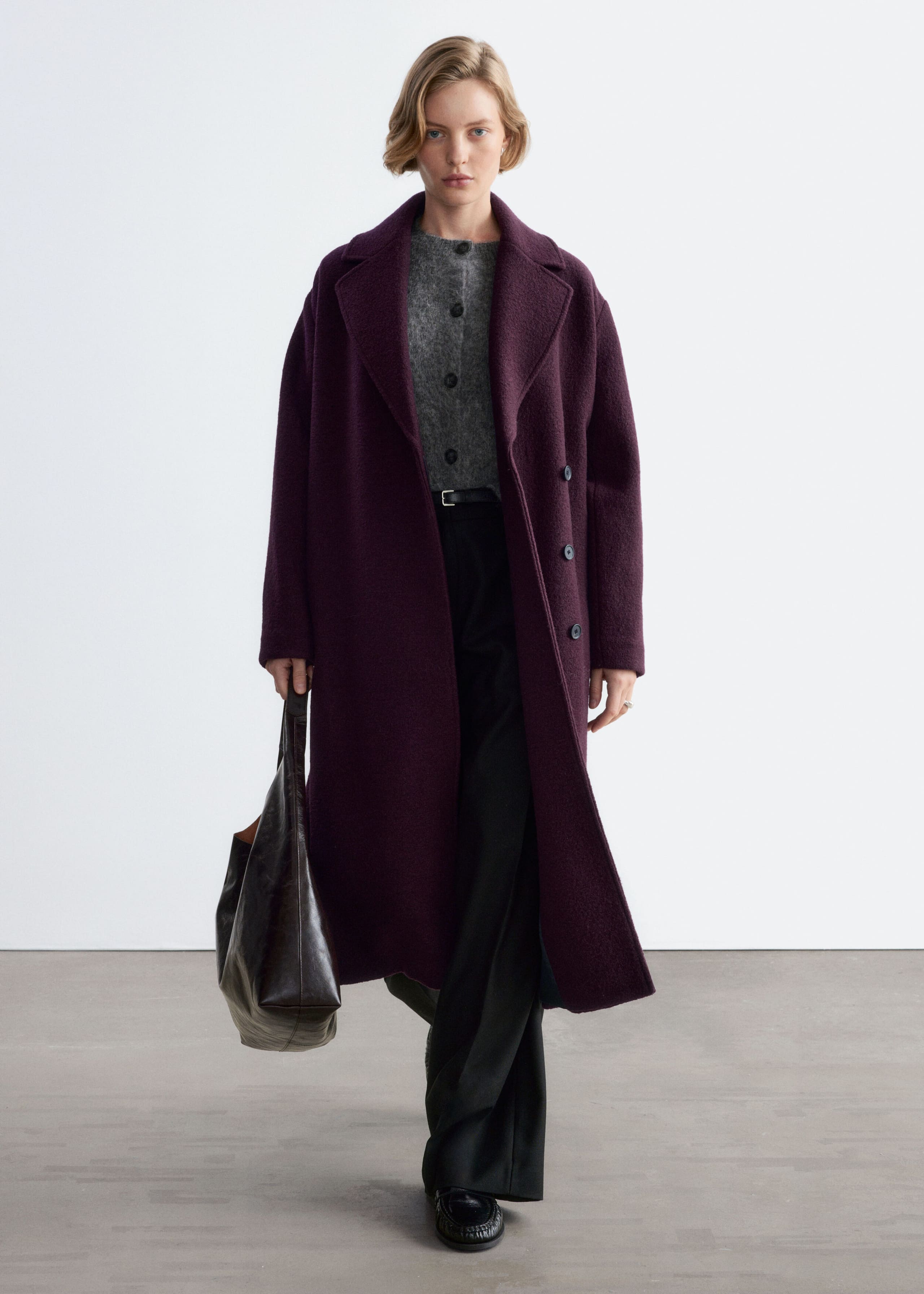 Voluminous Belted Wool Coat