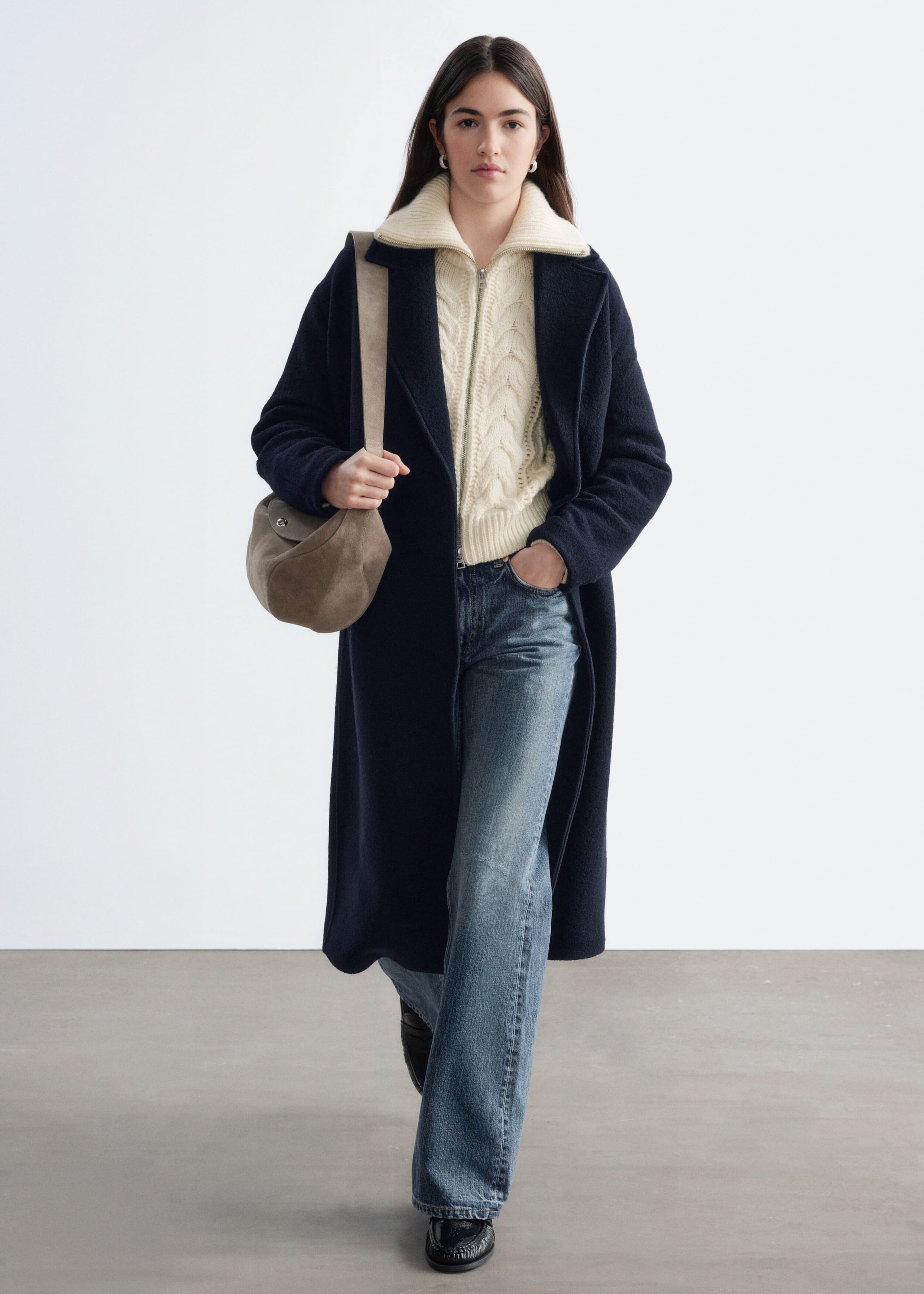 Voluminous Belted Wool Coat