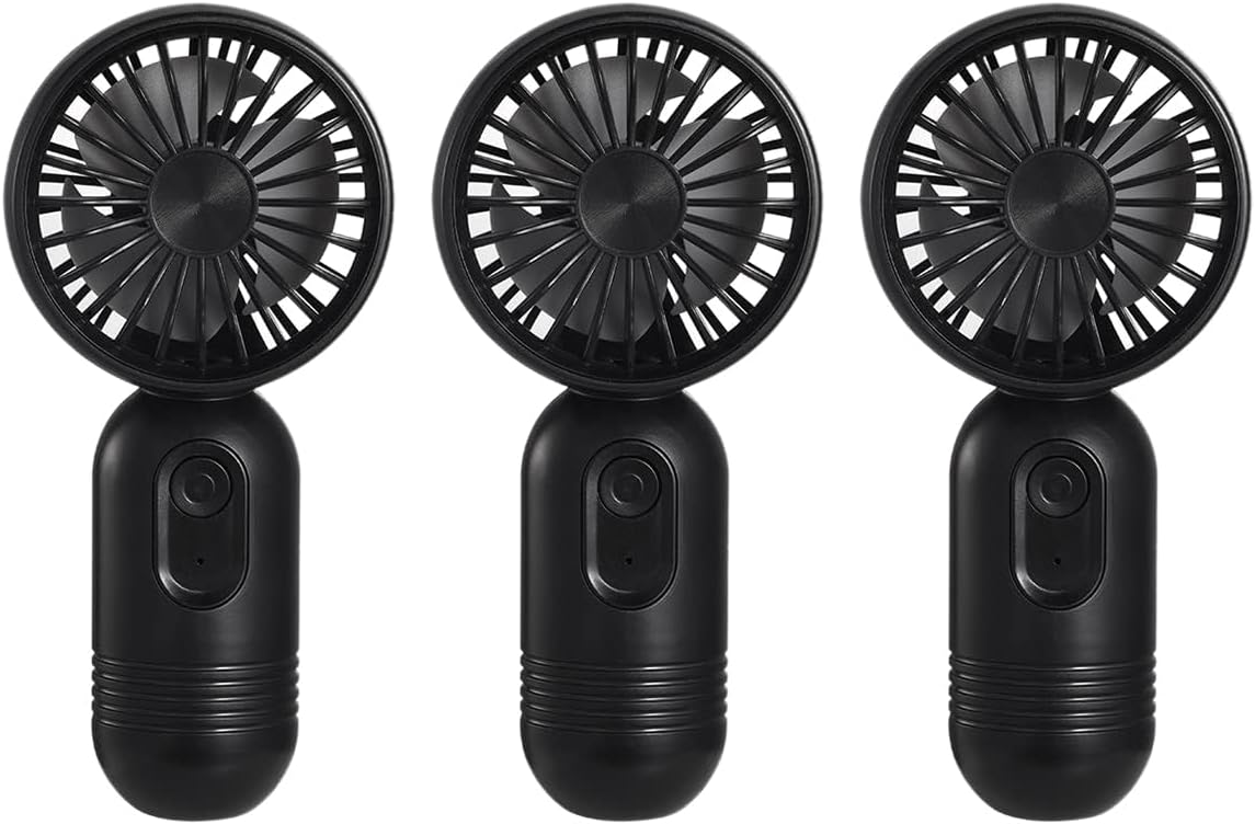 Mini Portable Fan 3 Pack, Cute Handheld Battery Operated Lightweight Small Personal Fan with 3 Speeds and USB Rechargeable Eyelash Fans for Stylish Girl Kids Women Men Office Outdoor Travel Camping