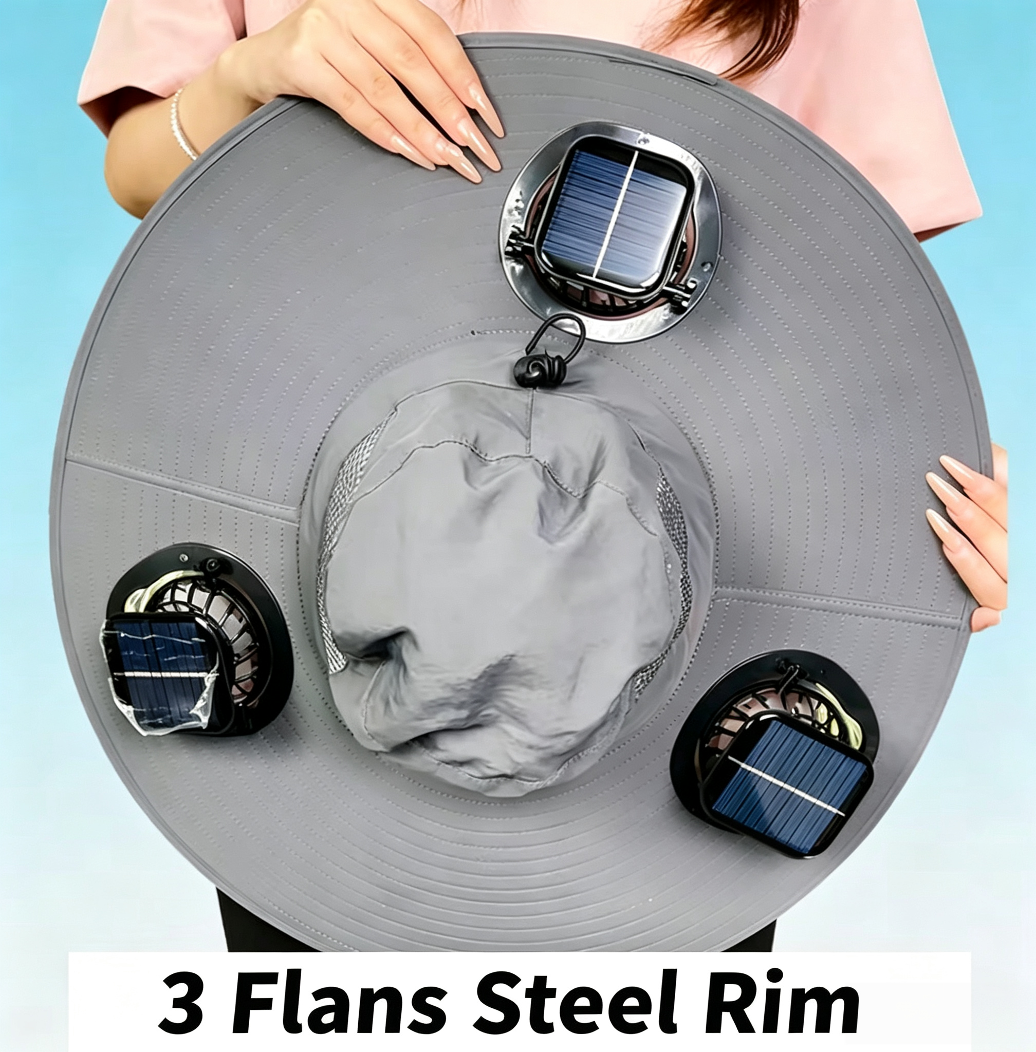Summer Hot Seller💥Buy 1 Get 1 Free🔥Solar-powered fan hat, outdoor fishing hat, includes 3 rechargeable fans, suitable for various occasions: running, camping, fishing, travel.