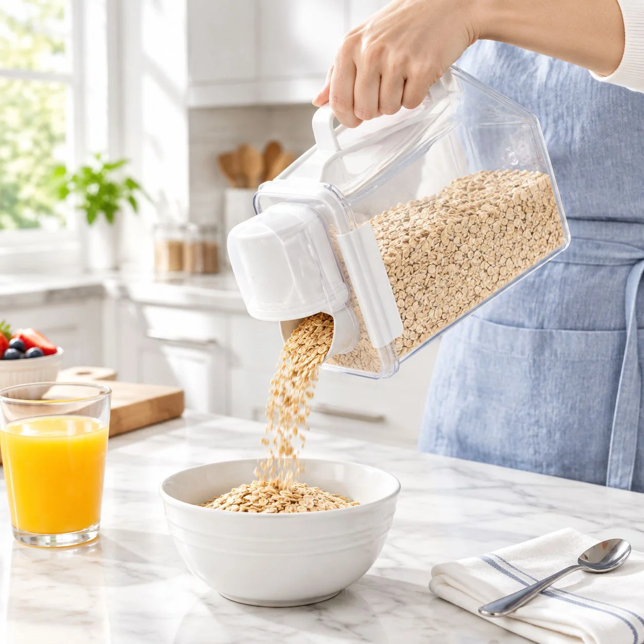 Kitchen grain storage jar