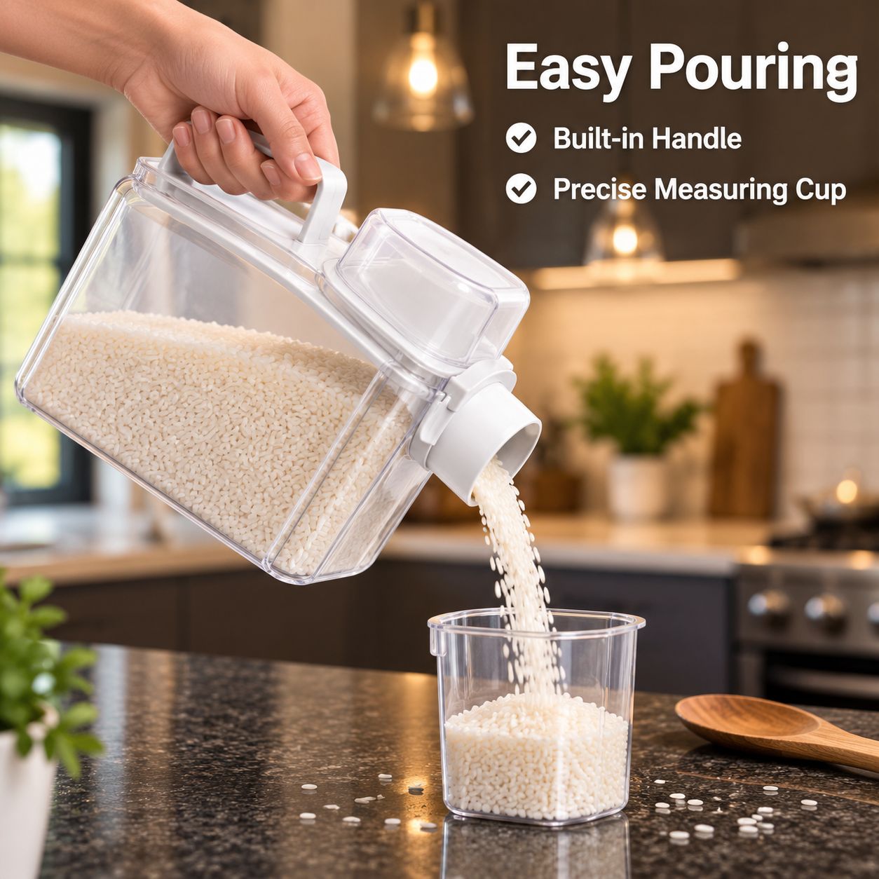Kitchen grain storage jar
