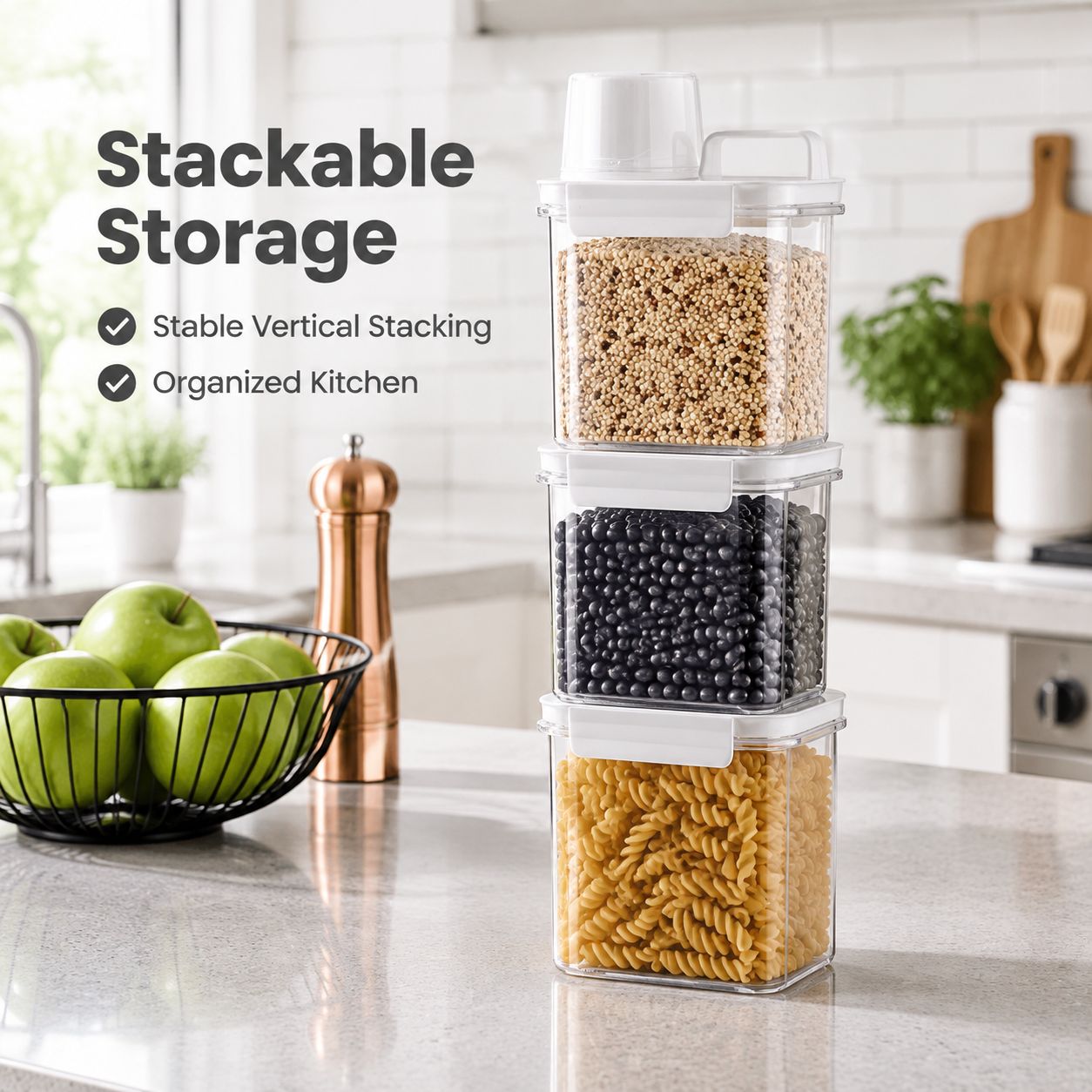 Kitchen grain storage jar