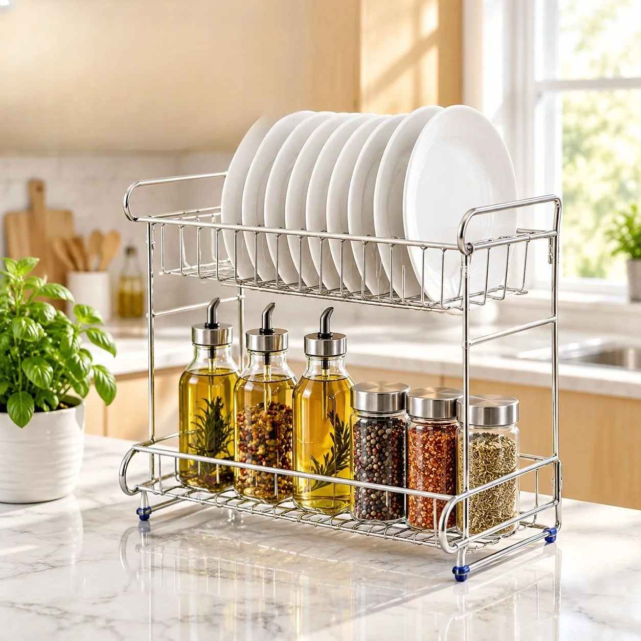 Multifunctional stainless steel storage rack