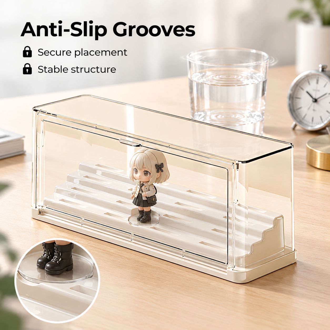 Multi-tiered desktop storage box