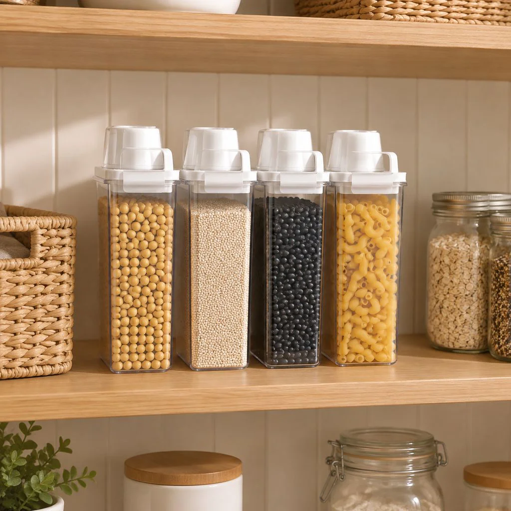 Kitchen grain storage jar