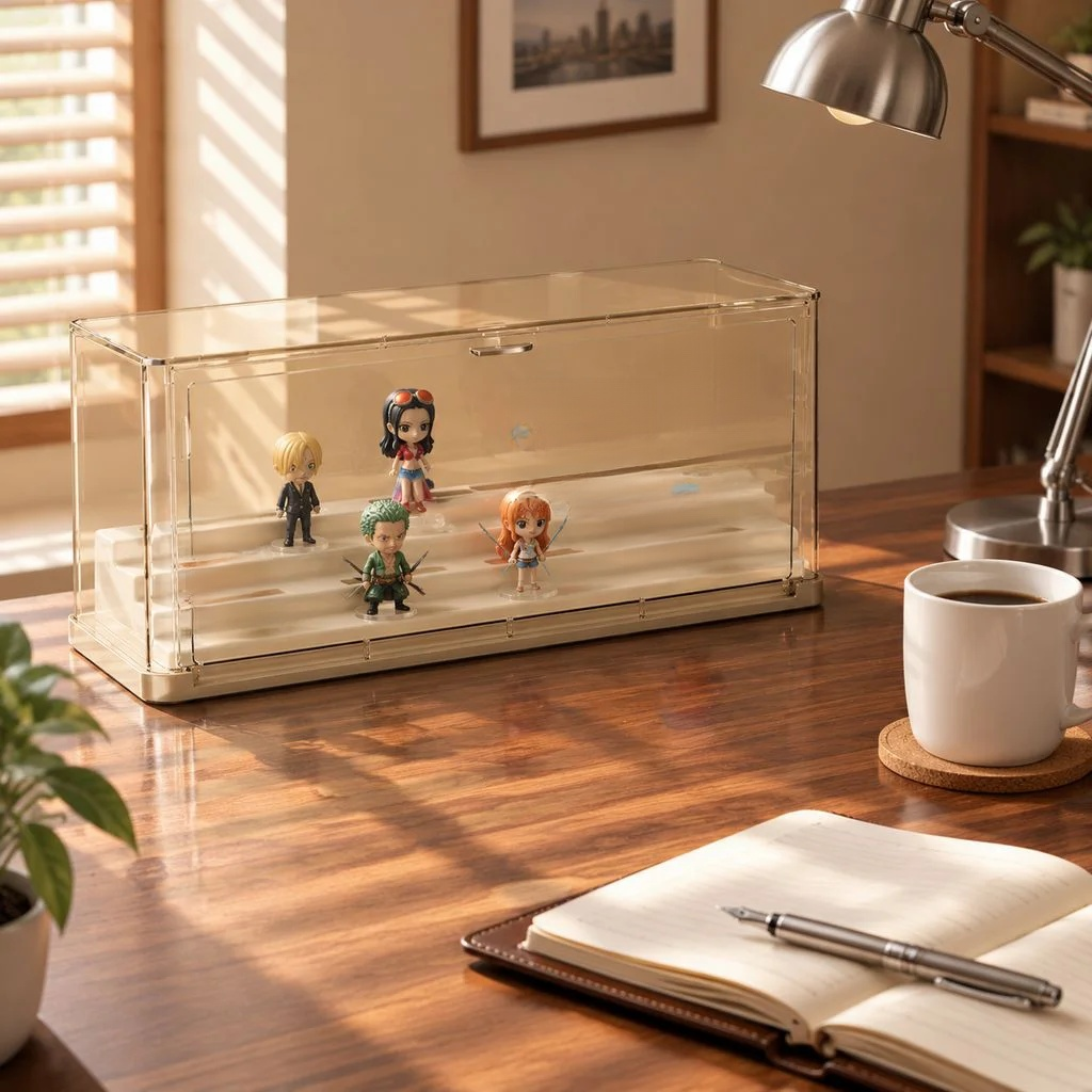 Multi-tiered desktop storage box