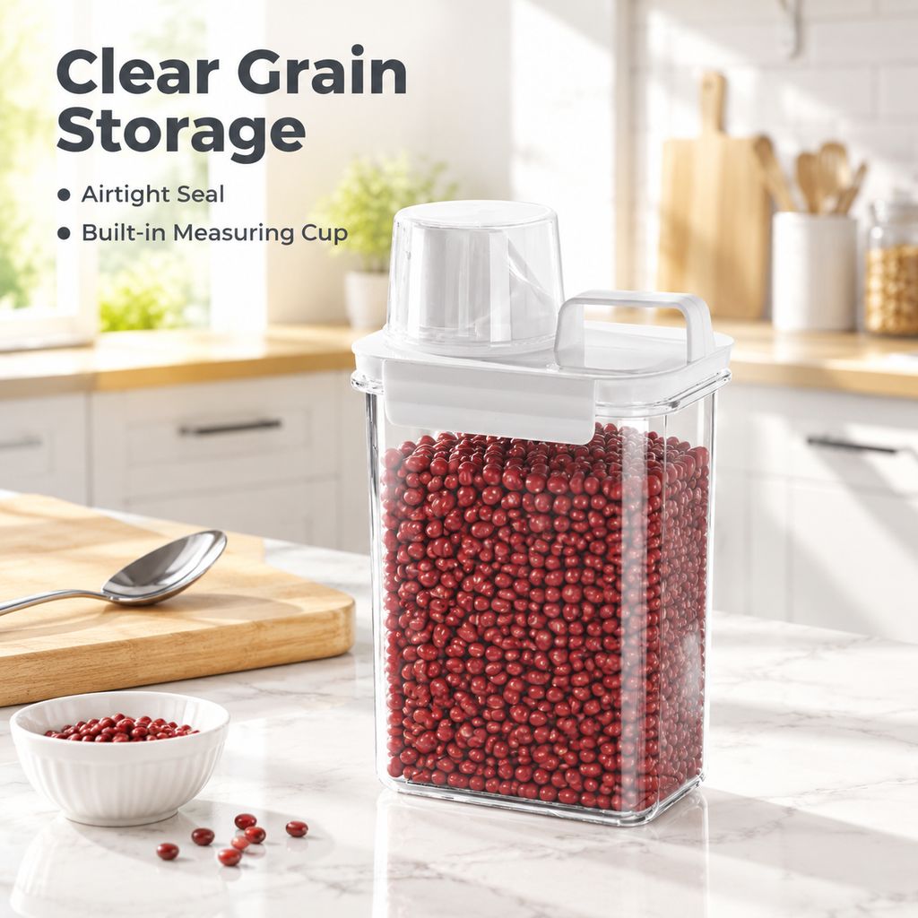 Kitchen grain storage jar