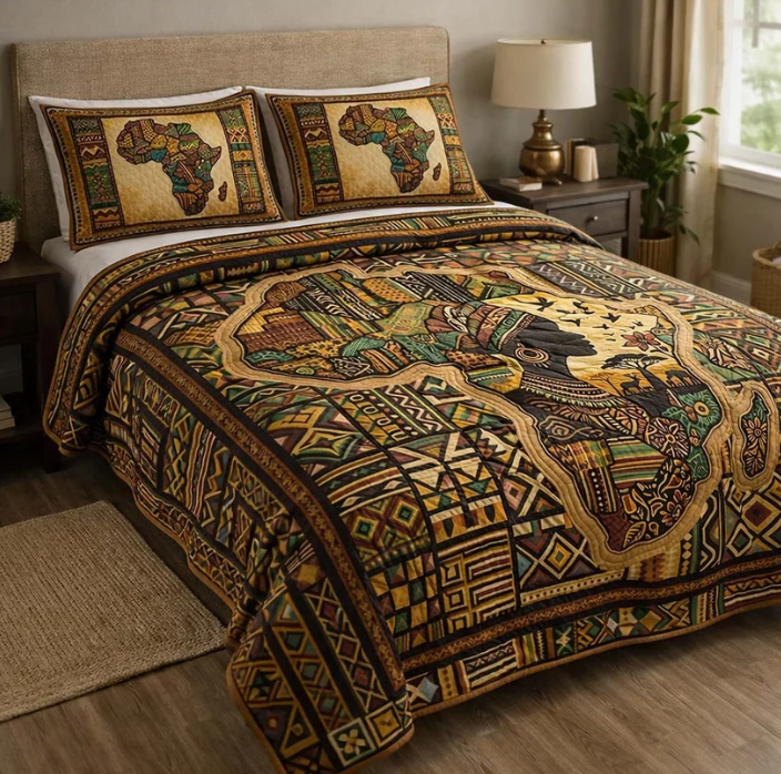 African Heritage 3-Piece Quilted Bedding Set