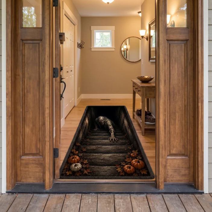 Halloween Zombie Cellar 3D Optical Illusion Doormat