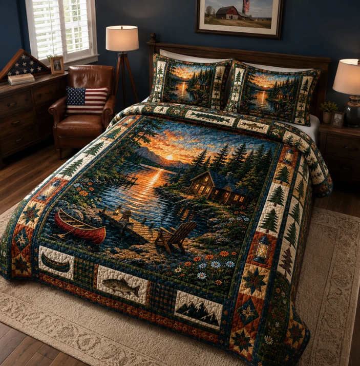 Lakeside Cabin 3-Piece Quilted Bedding Set