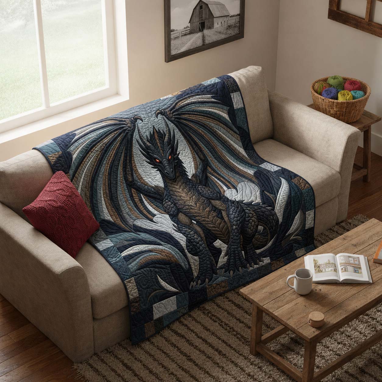 Wings of Dominion Quilted Blanket