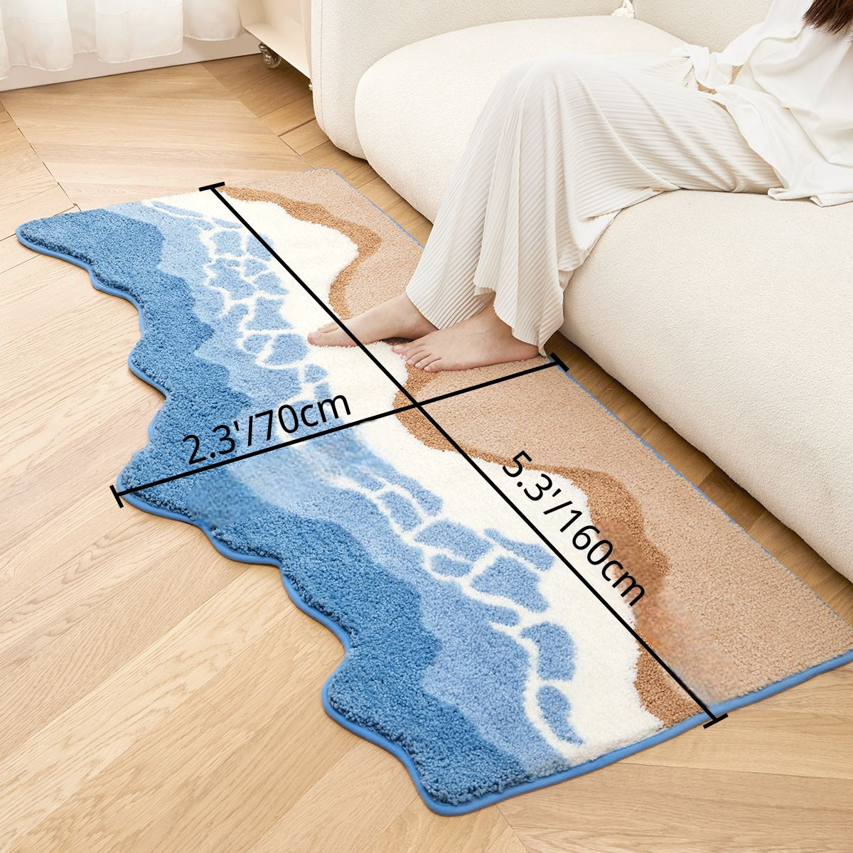 🔥 Last Day 45% OFF – Ocean Breeze Faux Cashmere Non-Slip Bath Rug