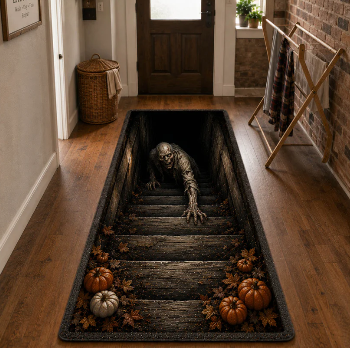 Halloween Zombie Cellar 3D Optical Illusion Doormat