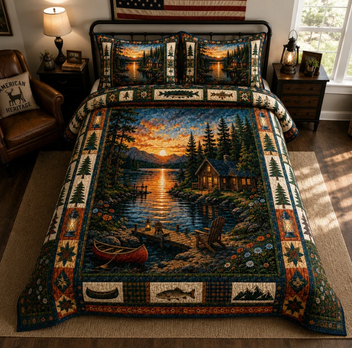 Lakeside Cabin 3-Piece Quilted Bedding Set