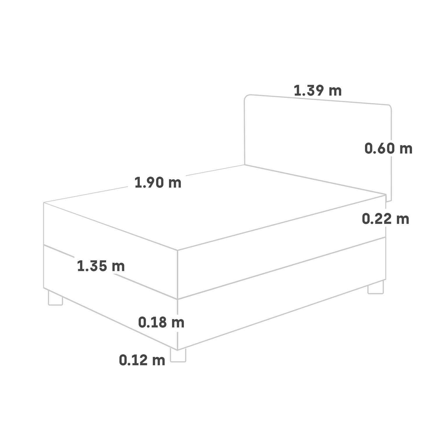 Dormitorio Majestic Black 2 Plazas + 2 almohadas + Protector