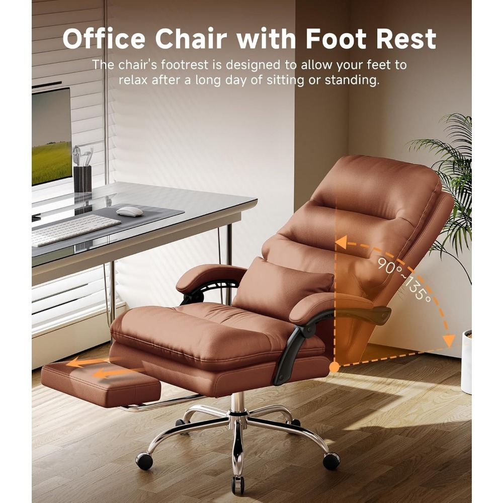Silla de oficina, silla de escritorio para personas grandes y altas, silla de oficina ergonómica