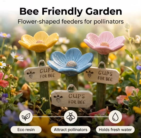 🐝Flower-Shaped Bee Watering Station💧