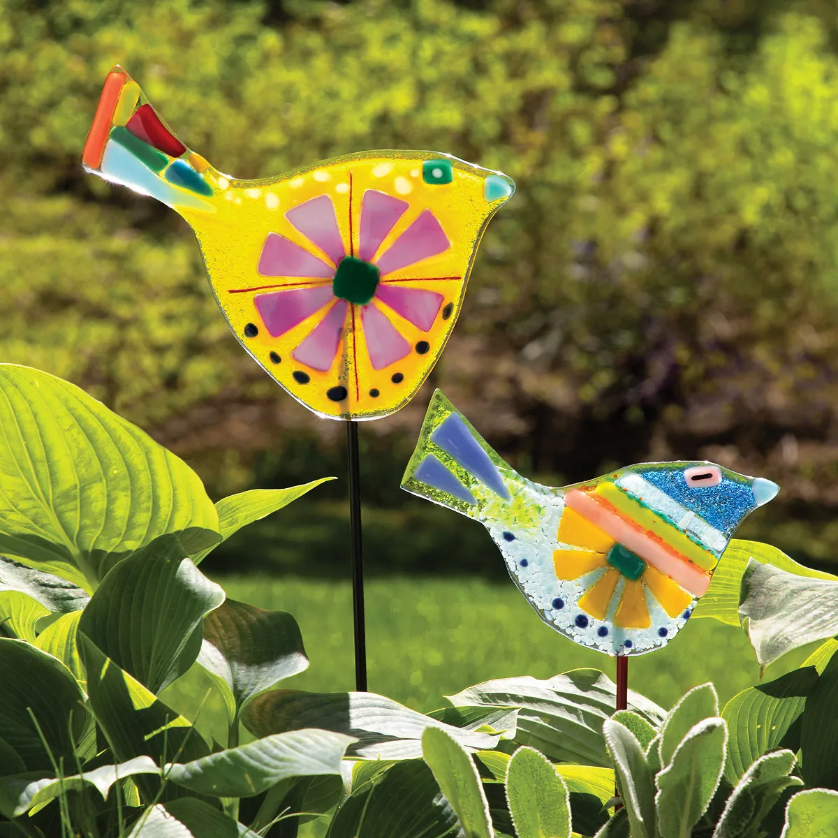 Handmade Glass Garden Stakes